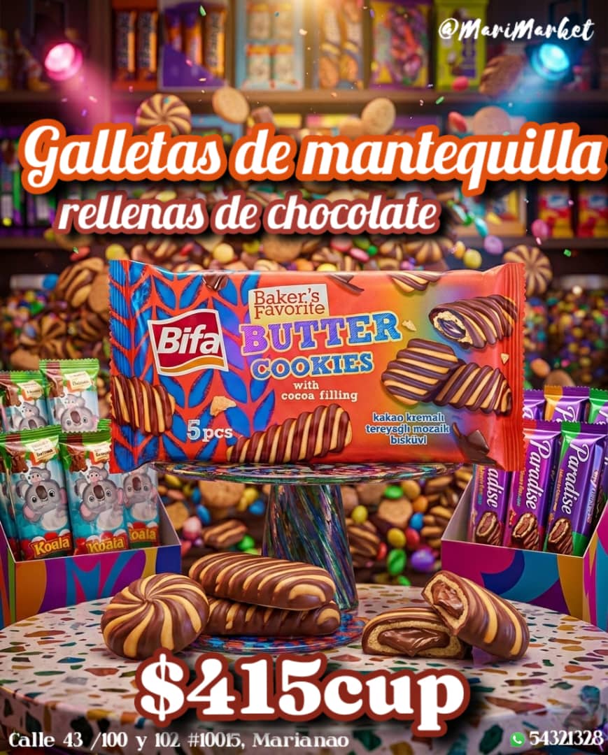 Galletas rellenas de chocolate